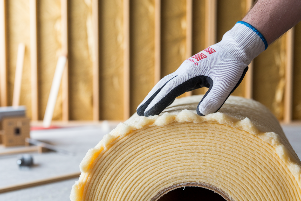 main-gant-isolation-jaune-chantier
