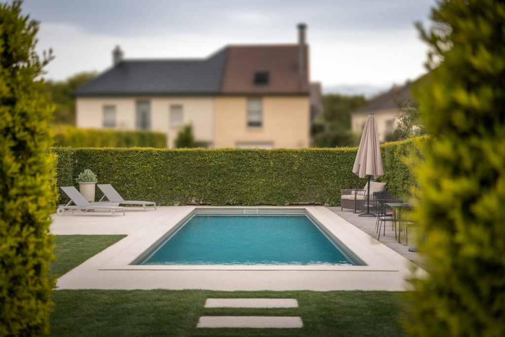 piscine-jardin-haies-vertes-parasol