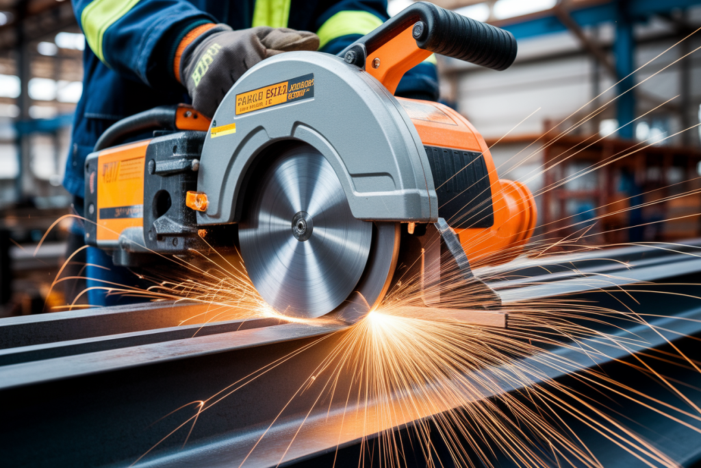 scie-thermique-etincelles-poutre-metal