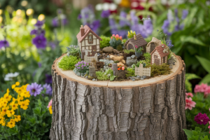 Souche d&rsquo;arbre : 18 façons de l&rsquo;habiller dans le jardin